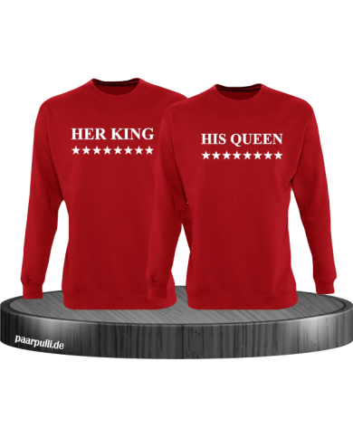 Her King His Queen Partnerlook Sweatshirts in rot