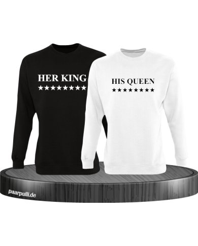 Her King His Queen Partnerlook Sweatshirts in schwarz weiß