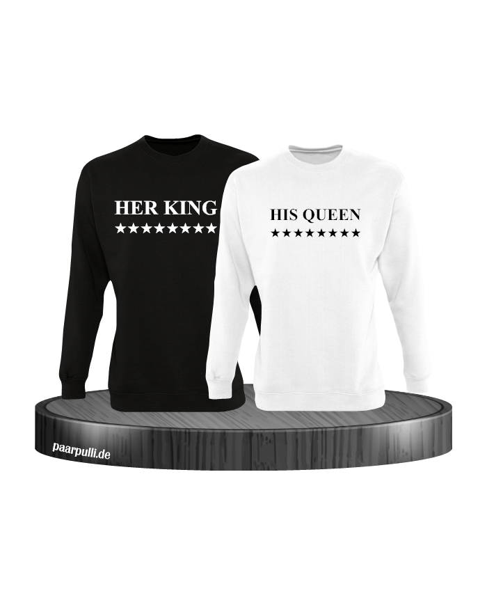 Her King His Queen Partnerlook Sweatshirts in schwarz weiß