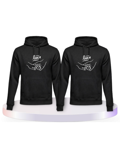 Love haltende Hände Couple Hoodies kaufen | Paarpulli