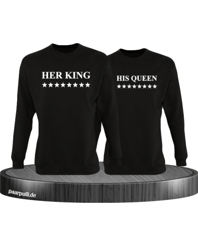 Her King His Queen Partnerlook Sweatshirts in schwarz