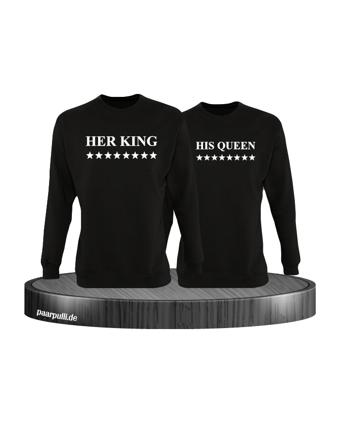 Her King His Queen Partnerlook Sweatshirts in schwarz