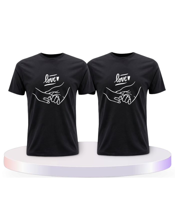 Gemeinsamer Look: Love haltende Hände T-Shirts | Paarpulli