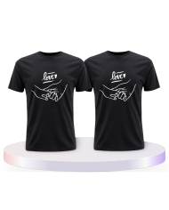 Gemeinsamer Look: Love haltende Hände T-Shirts | Paarpulli