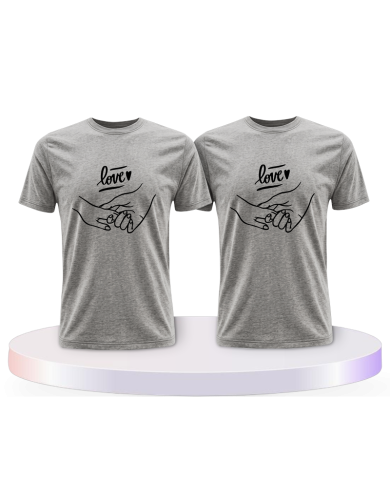 Gemeinsamer Look: Love haltende Hände T-Shirts | Paarpulli