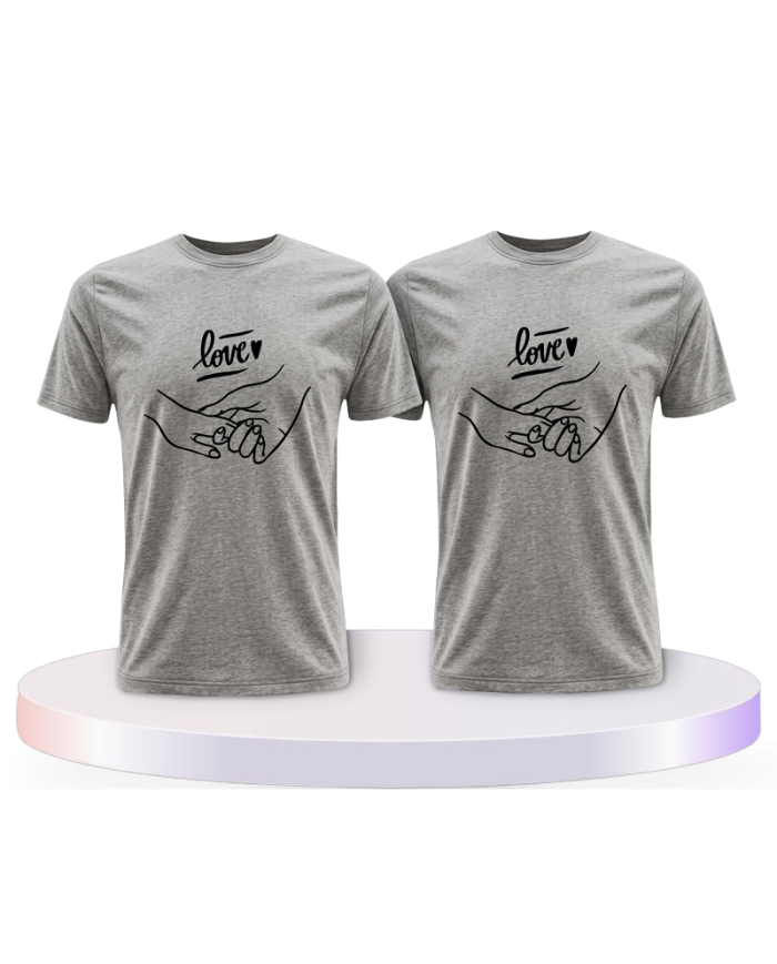 Gemeinsamer Look: Love haltende Hände T-Shirts | Paarpulli