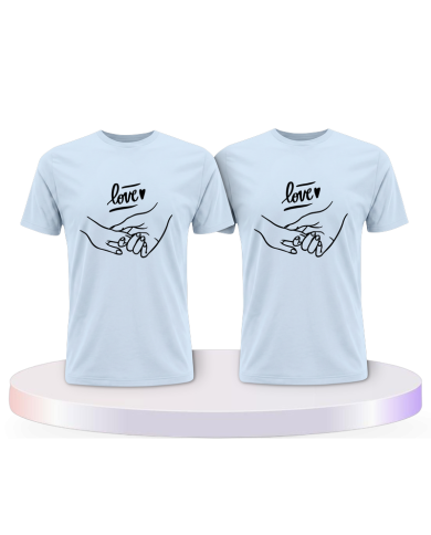 Gemeinsamer Look: Love haltende Hände T-Shirts | Paarpulli