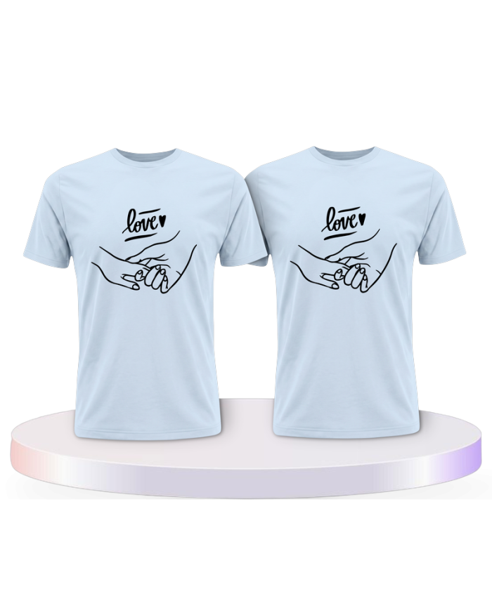 Gemeinsamer Look: Love haltende Hände T-Shirts | Paarpulli
