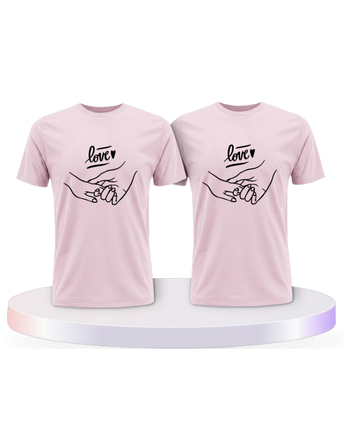 Gemeinsamer Look: Love haltende Hände T-Shirts | Paarpulli