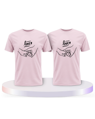 Gemeinsamer Look: Love haltende Hände T-Shirts | Paarpulli