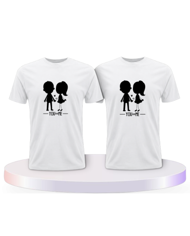 You and Me mit einem Bild Couple T-Shirts kaufen | Paarpulli
