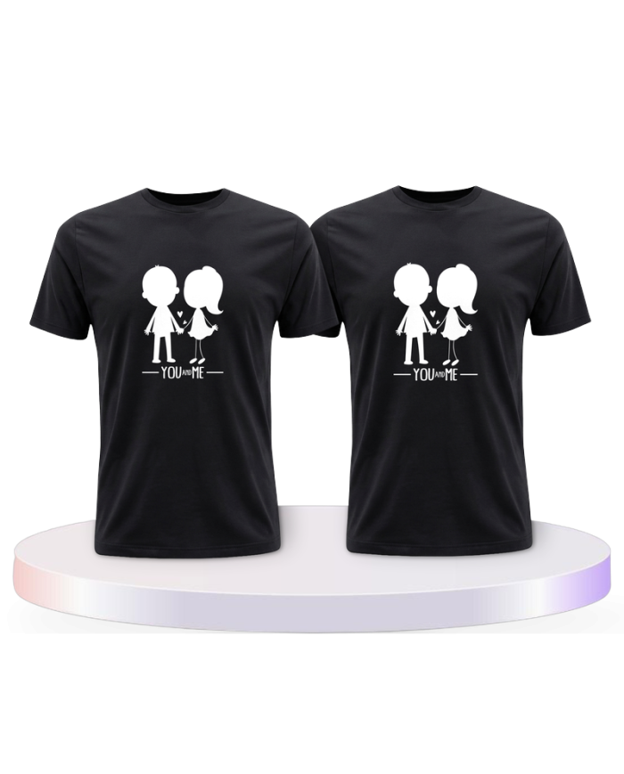 You and Me mit einem Bild Couple T-Shirts kaufen | Paarpulli