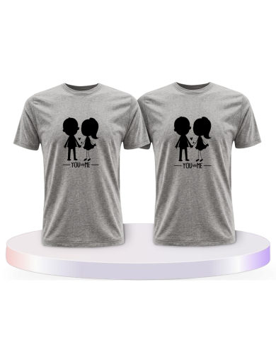 You and Me mit einem Bild Couple T-Shirts kaufen | Paarpulli