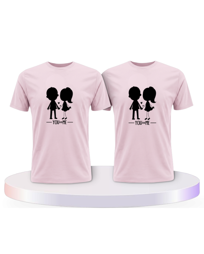 You and Me mit einem Bild Couple T-Shirts kaufen | Paarpulli