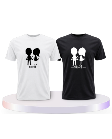 You and Me mit einem Bild Couple T-Shirts kaufen | Paarpulli