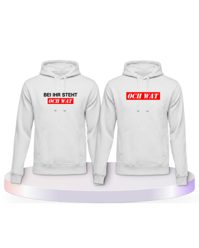 Partnerlook Hoodies mit Bei ihr steht och wat | Paarpulli