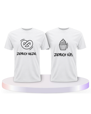 Ziemlich süß und ziemlich salzig Pärchen T-Shirts | Paarpulli