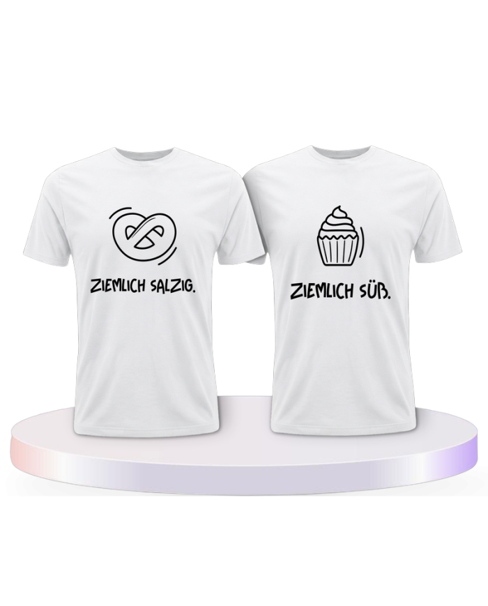 Ziemlich süß und ziemlich salzig Pärchen T-Shirts | Paarpulli