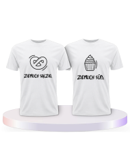 Ziemlich süß und ziemlich salzig Pärchen T-Shirts | Paarpulli