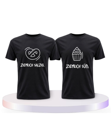 Ziemlich süß und ziemlich salzig Pärchen T-Shirts | Paarpulli