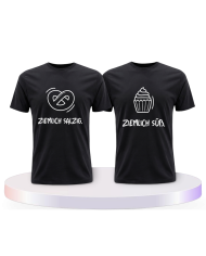 Ziemlich süß und ziemlich salzig Pärchen T-Shirts | Paarpulli