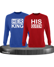 Her King His Queen Partnerlook Sweatshirts in blau rot