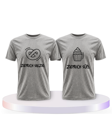 Ziemlich süß und ziemlich salzig Pärchen T-Shirts | Paarpulli