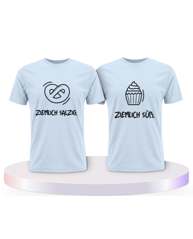 Ziemlich süß und ziemlich salzig Pärchen T-Shirts | Paarpulli