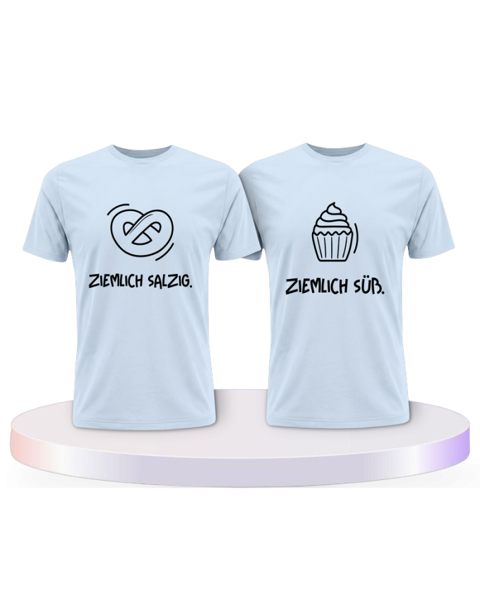Ziemlich süß und ziemlich salzig Pärchen T-Shirts | Paarpulli