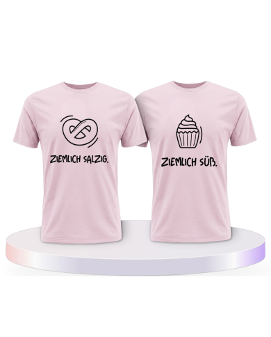 Ziemlich süß und ziemlich salzig Pärchen T-Shirts | Paarpulli