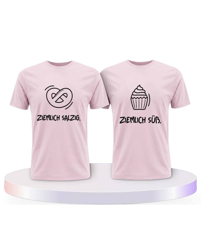 Ziemlich süß und ziemlich salzig Pärchen T-Shirts | Paarpulli