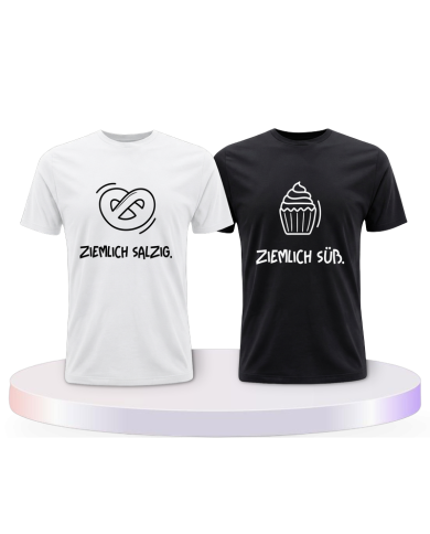 Ziemlich süß und ziemlich salzig Pärchen T-Shirts | Paarpulli