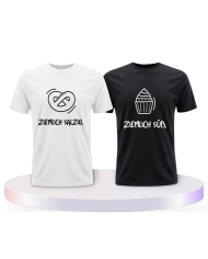 Ziemlich süß und ziemlich salzig Pärchen T-Shirts | Paarpulli