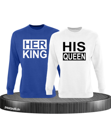 Her King His Queen Partnerlook Sweatshirts in blau weiß