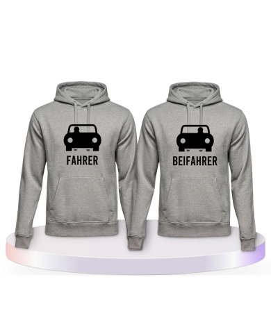 Fahrer und Beifahrer mit Sitzplätzen Couple Hoodies kaufen | Paarpulli