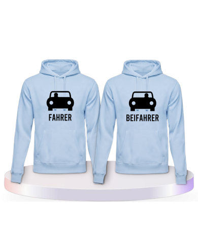 Fahrer und Beifahrer mit Sitzplätzen Couple Hoodies kaufen | Paarpulli