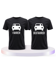 Fahrer und Beifahrer mit Sitzplätzen Pärchen T-Shirts | Paarpulli