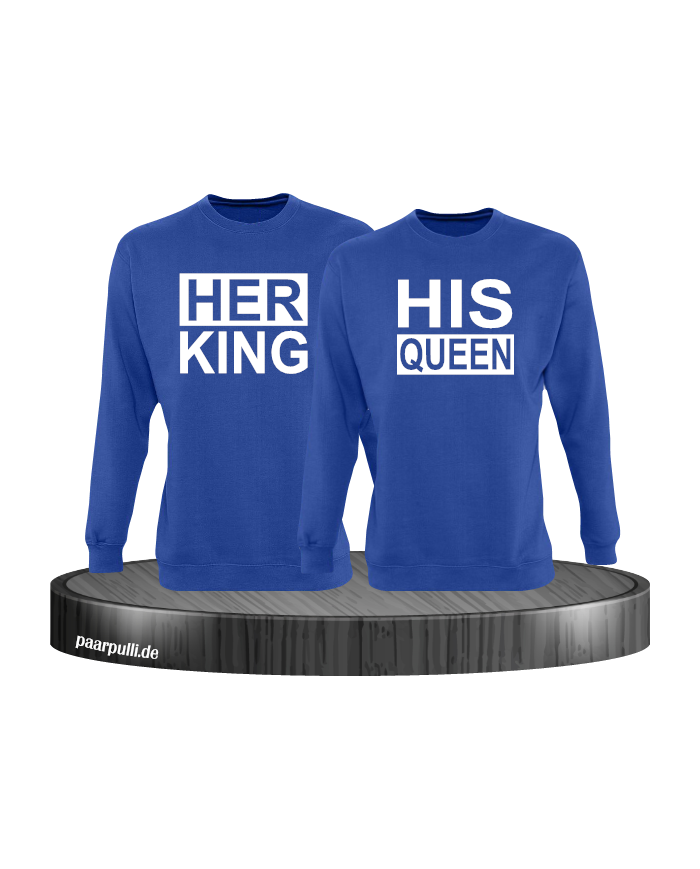 Her King His Queen Partnerlook Sweatshirts in blau