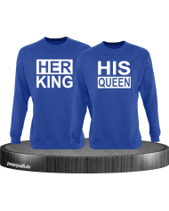 Her King His Queen Partnerlook Sweatshirts in blau