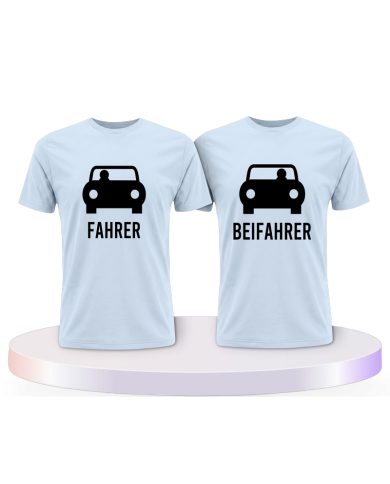 Fahrer und Beifahrer mit Sitzplätzen Pärchen T-Shirts | Paarpulli