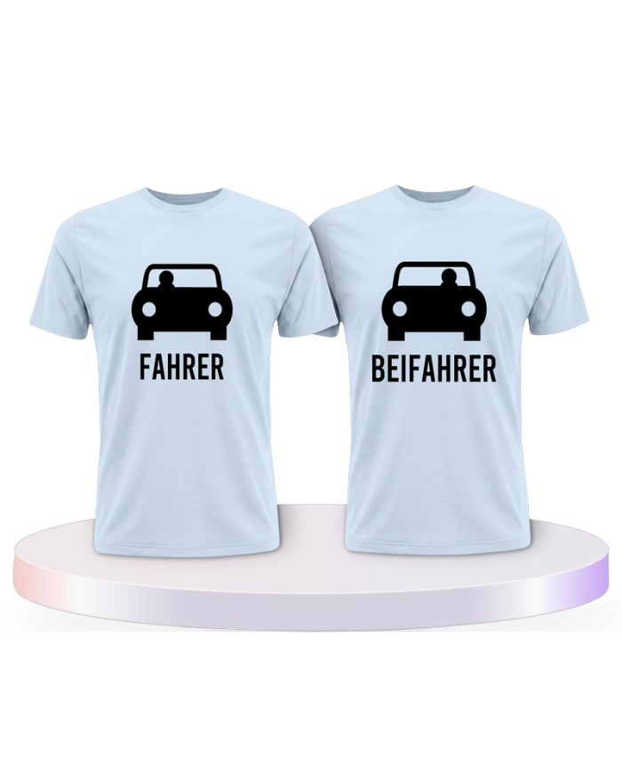 Fahrer und Beifahrer mit Sitzplätzen Pärchen T-Shirts | Paarpulli