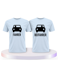 Fahrer und Beifahrer mit Sitzplätzen Pärchen T-Shirts | Paarpulli
