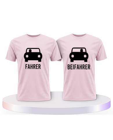 Fahrer und Beifahrer mit Sitzplätzen Pärchen T-Shirts | Paarpulli