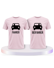 Fahrer und Beifahrer mit Sitzplätzen Pärchen T-Shirts | Paarpulli