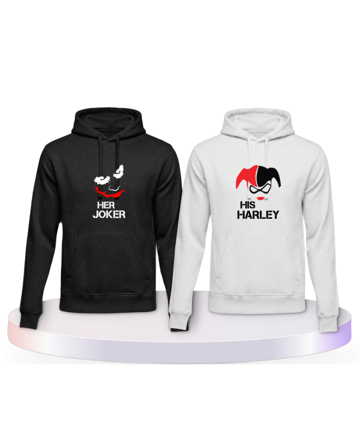 Her Joker und His Harley Couple Hoodies kaufen | Paarpulli