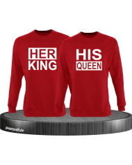 Her King His Queen Partnerlook Sweatshirts in rot