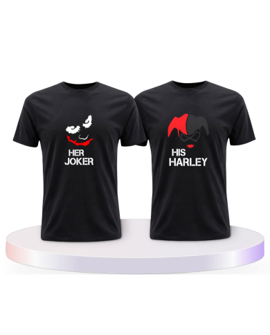 Her Joker und His Harley Pärchen T-Shirts | Paarpulli