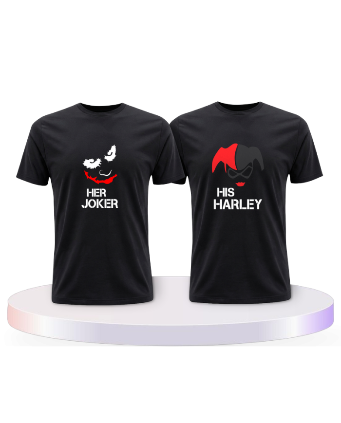 Her Joker und His Harley Pärchen T-Shirts | Paarpulli