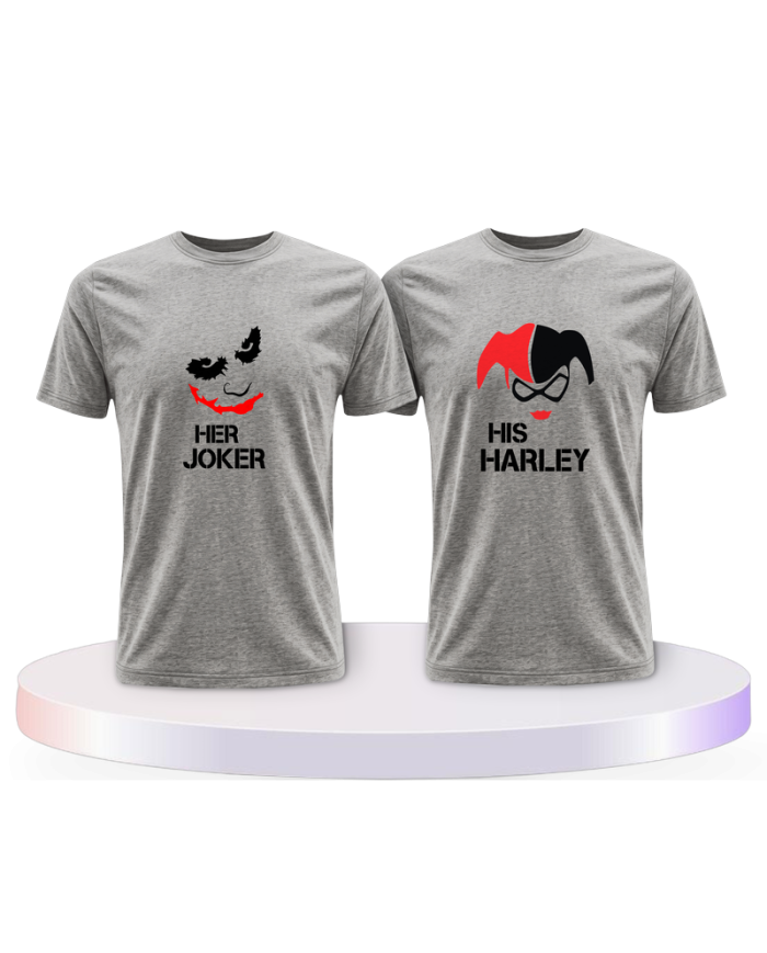 Her Joker und His Harley Pärchen T-Shirts | Paarpulli