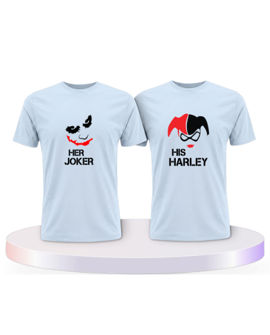 Her Joker und His Harley Pärchen T-Shirts | Paarpulli